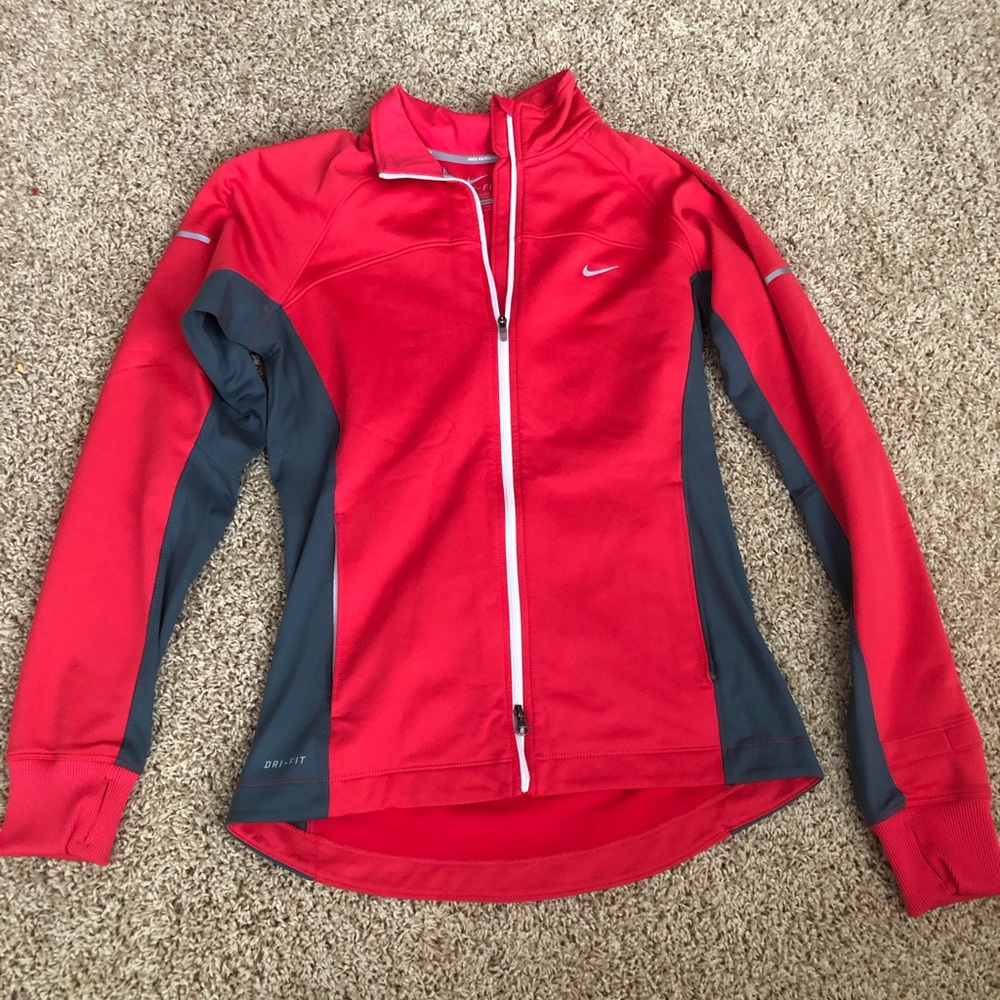 Nike Scarlet & Grey Zip-Up Jacket